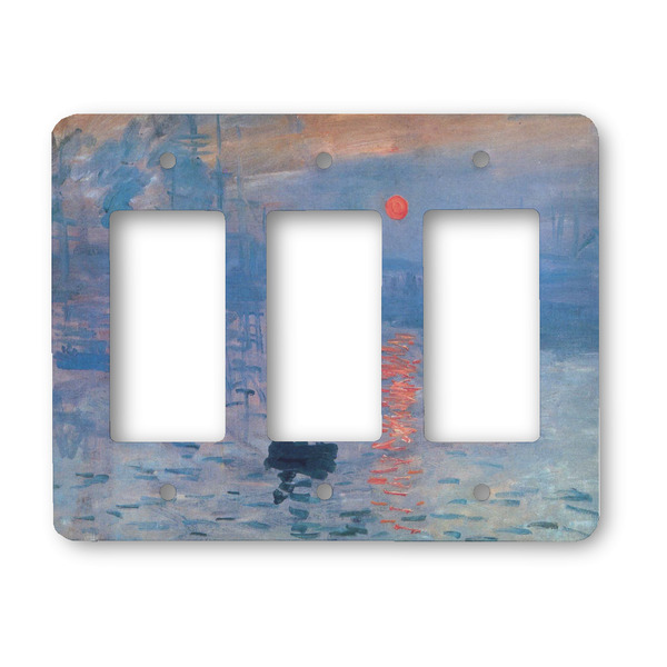 Custom Impression Sunrise by Claude Monet Rocker Style Light Switch Cover - Three Switch