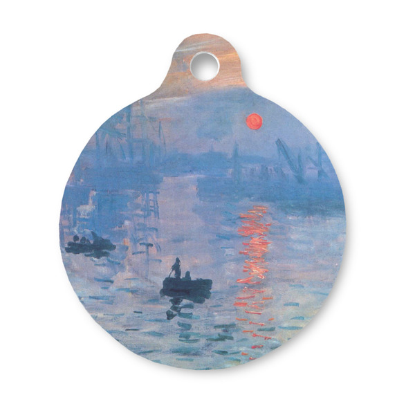 Custom Impression Sunrise by Claude Monet Round Pet ID Tag - Small