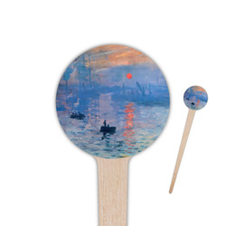 Impression Sunrise by Claude Monet 4" Round Wooden Food Picks - Double Sided
