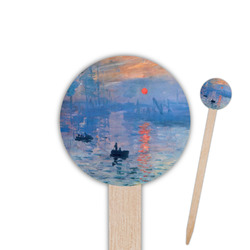 Impression Sunrise by Claude Monet 6" Round Wooden Food Picks - Single Sided