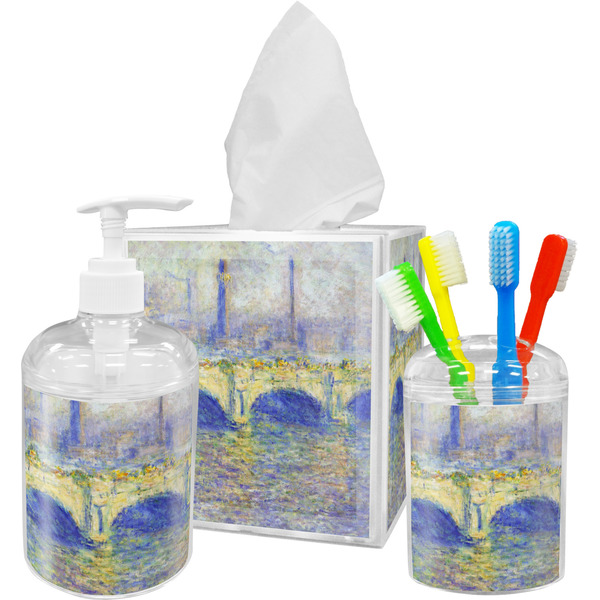 Custom Waterloo Bridge by Claude Monet Acrylic Bathroom Accessories Set