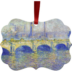 Waterloo Bridge by Claude Monet Metal Frame Ornament - Double Sided