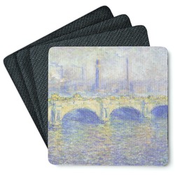 Waterloo Bridge by Claude Monet Square Rubber Backed Coasters - Set of 4