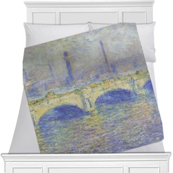 Waterloo Bridge by Claude Monet Minky Blanket - Twin / Full - 80"x60" - Double Sided