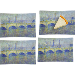 Waterloo Bridge by Claude Monet Set of 4 Glass Rectangular Appetizer / Dessert Plate