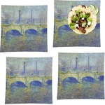 Waterloo Bridge by Claude Monet Set of 4 Glass Square Lunch / Dinner Plate 9.5"