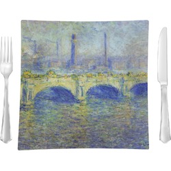 Waterloo Bridge by Claude Monet Glass Square Lunch / Dinner Plate 9.5"
