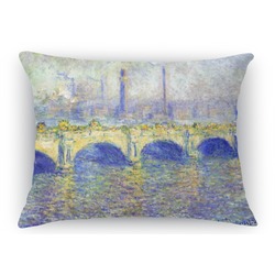 Waterloo Bridge by Claude Monet Rectangular Throw Pillow Case - 12"x18"