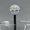 Waterloo Bridge by Claude Monet Black Plastic 7" Stir Stick - Round - Main