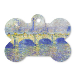 Waterloo Bridge by Claude Monet Bone Shaped Dog ID Tag - Large