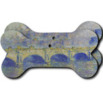 Waterloo Bridge by Claude Monet Ceramic Dog Ornament - Front & Back