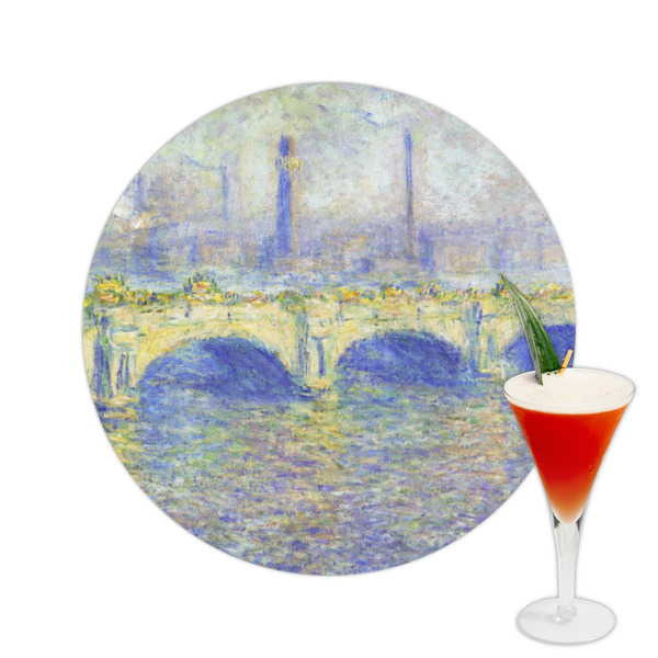 Custom Waterloo Bridge by Claude Monet Printed Drink Topper -  2.5"