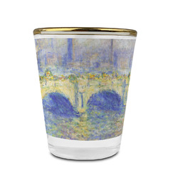 Waterloo Bridge by Claude Monet Glass Shot Glass - 1.5 oz - with Gold Rim - Single