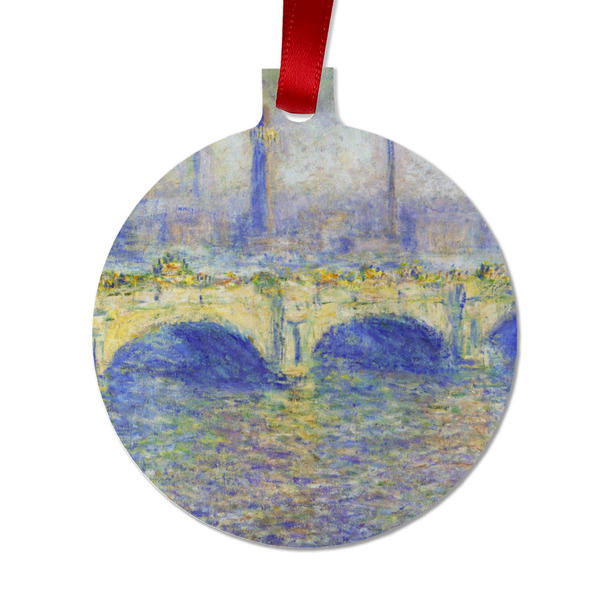 Custom Waterloo Bridge by Claude Monet Metal Ball Ornament - Double Sided