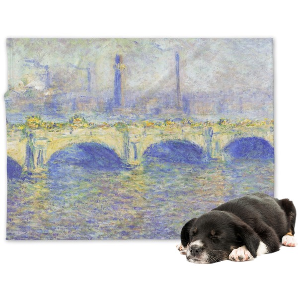 Custom Waterloo Bridge by Claude Monet Dog Blanket - Large