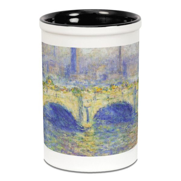 Custom Waterloo Bridge by Claude Monet Ceramic Pencil Holders - Black