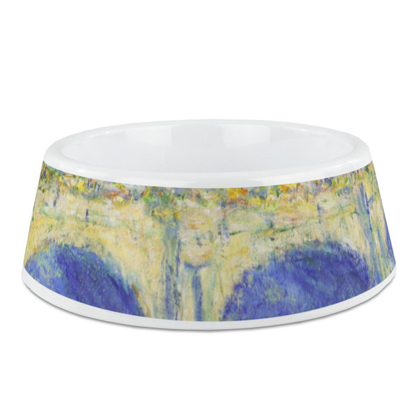 Custom Waterloo Bridge by Claude Monet Plastic Dog Bowl - Medium