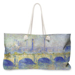 Waterloo Bridge by Claude Monet Large Tote Bag with Rope Handles