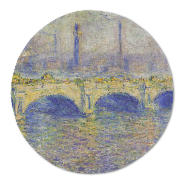 Custom Waterloo Bridge by Claude Monet Round Linen Placemat