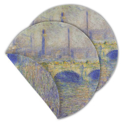 Waterloo Bridge by Claude Monet Round Linen Placemat - Double Sided - Set of 4