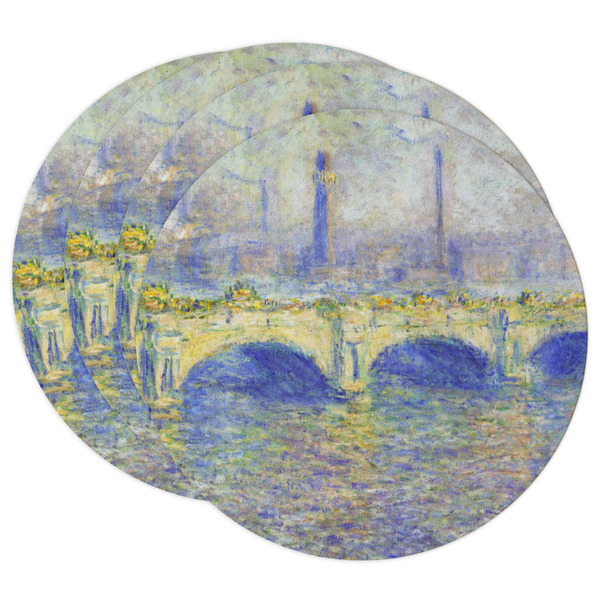 Custom Waterloo Bridge by Claude Monet Round Paper Coasters