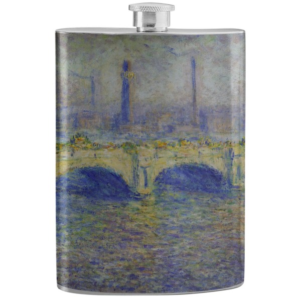 Custom Waterloo Bridge by Claude Monet Stainless Steel Flask