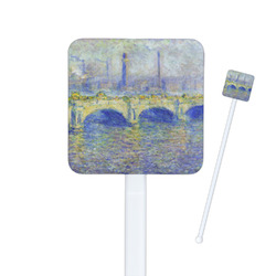 Waterloo Bridge by Claude Monet Square Plastic Stir Sticks - Single Sided