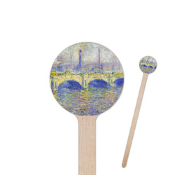 Waterloo Bridge by Claude Monet 7.5" Round Wooden Stir Sticks - Single Sided