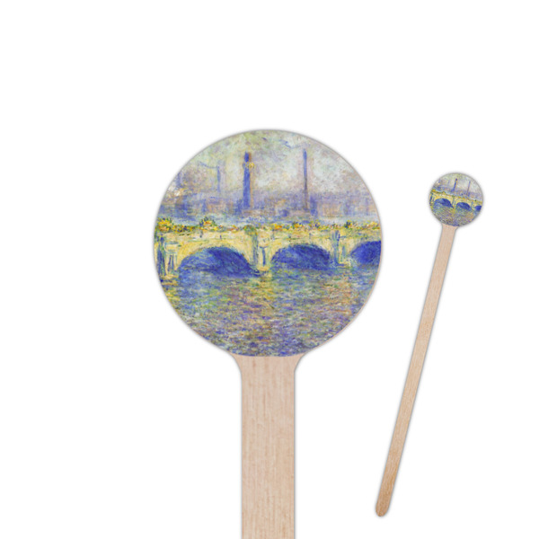 Custom Waterloo Bridge by Claude Monet 7.5" Round Wooden Stir Sticks - Double Sided