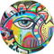 Abstract Eye Painting 1" Multipurpose Round Labels - Single Sticker