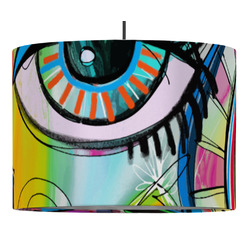 Abstract Eye Painting 16" Drum Pendant Lamp - Fabric