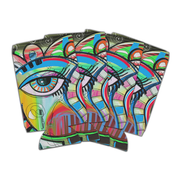 Custom Abstract Eye Painting Can Cooler (16 oz) - Set of 4