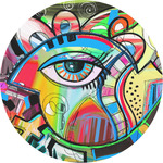 Abstract Eye Painting Multipurpose Round Labels - Custom Sized