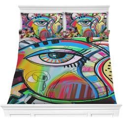 Abstract Eye Painting Comforter Set - Full / Queen