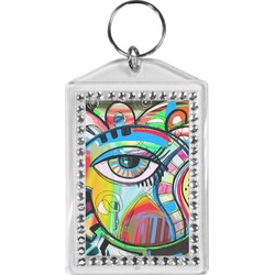 Abstract Eye Painting Bling Keychain