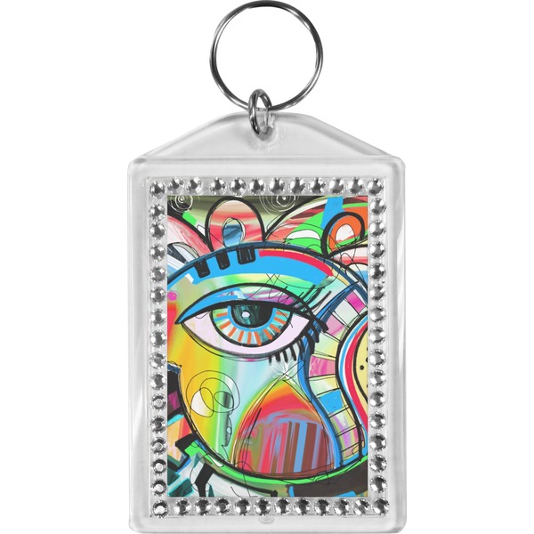 Custom Abstract Eye Painting Bling Keychain