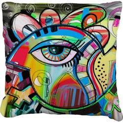 Abstract Eye Painting Faux-Linen Throw Pillow 18"
