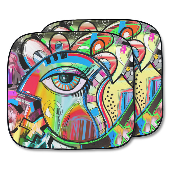 Custom Abstract Eye Painting Car Sun Shade - Two Piece