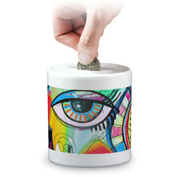 Abstract Eye Painting Coin Bank