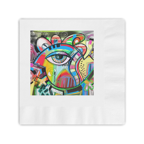 Custom Abstract Eye Painting Coined Cocktail Napkins