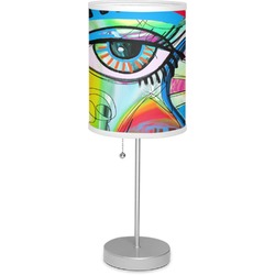 Abstract Eye Painting 7" Drum Lamp with Shade Linen