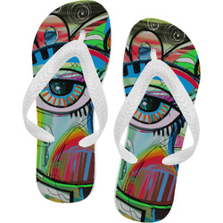 Abstract Eye Painting Flip Flops - XSmall