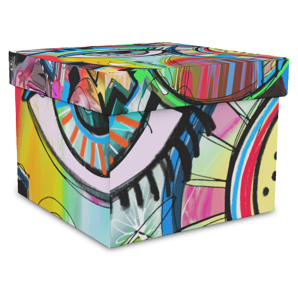 Custom Abstract Eye Painting Gift Box with Lid - Canvas Wrapped - X-Large