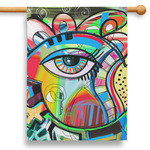 Abstract Eye Painting 28" House Flag - Single Sided