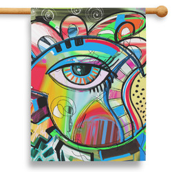 Abstract Eye Painting 28" House Flag - Single Sided