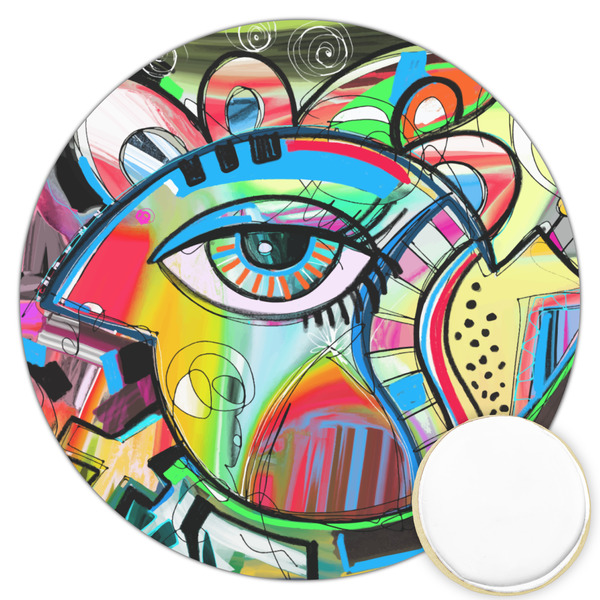 Custom Abstract Eye Painting Printed Cookie Topper - 3.25"