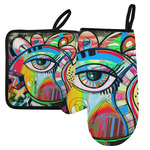 Abstract Eye Painting Left Oven Mitt & Pot Holder Set