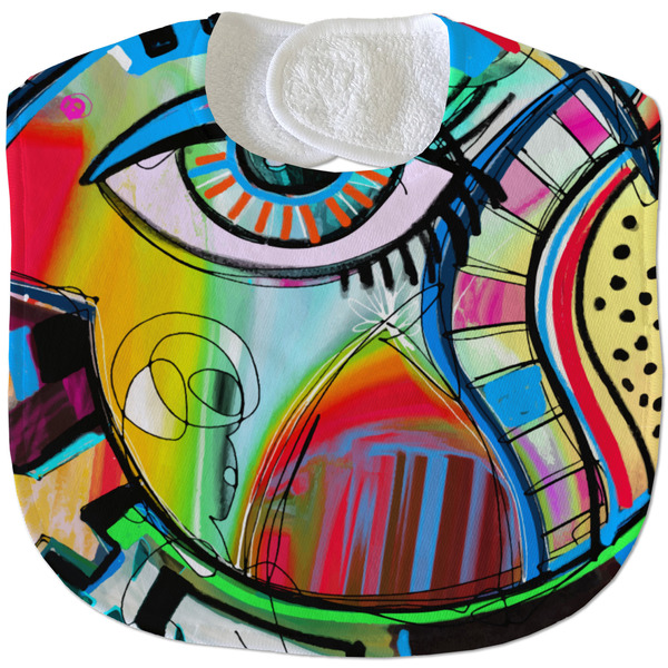 Custom Abstract Eye Painting Velour Baby Bib