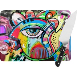 Abstract Eye Painting Rectangular Glass Cutting Board - Large - 15.25"x11.25"