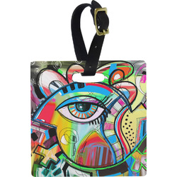 Abstract Eye Painting Plastic Luggage Tag - Square